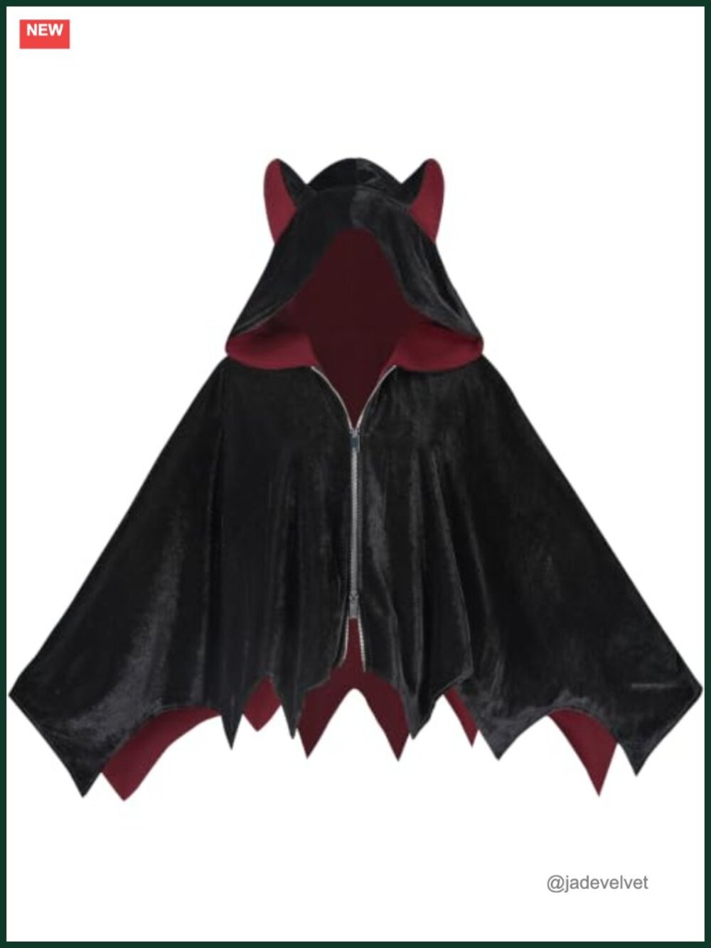 Velvet Hooded Bat Cape Costume Women Gothic Halloween Cosplay Cape